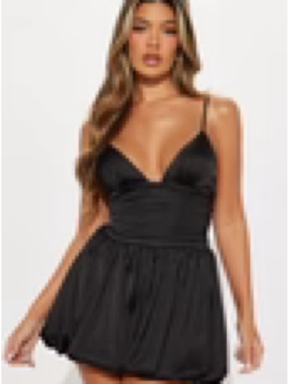 Black Satin Spaghetti-Strap Mini Dress